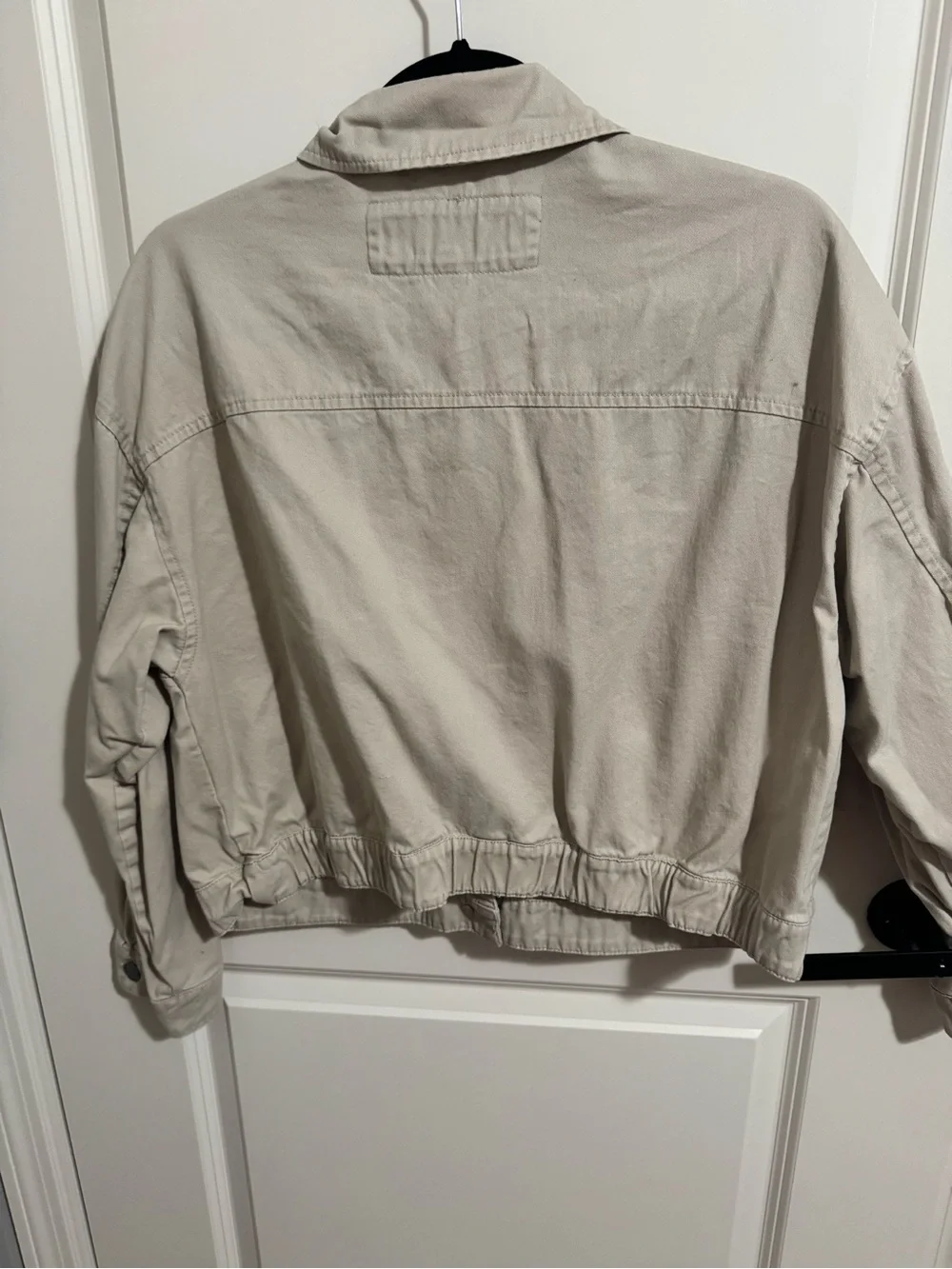 Sebby Collection Cropped Utility Jacket in Light Beige - Picture 3 of 4